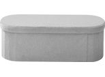 Succebuy Pouf Pieghevole Con Vano Portaoggetti (Ovale), Sgabello Imbottito Pieghevole Con Capacità Di Carico Fino A 299,37 Kg, 11 X 38 X 38 Cm, Cassapanca Pouf Per Soggiorno, Camera Da Letto E Ingresso, Grigio