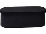 Succebuy Pouf Pieghevole Con Vano Portaoggetti (Ovale), Sgabello Imbottito Pieghevole Con Capacità Di Carico Fino A 299,37 Kg, Dimensioni: 11 X 38 X 38 Cm, Contenitore Per Soggiorno, Camera Da Letto E Corridoio, Nero