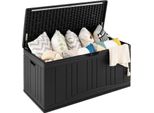 Costway Box Da Giardino 300L, Box Per Cuscini Con Coperchio Chiudibile A Chiave E Montanti A Gas, Box Di Stoccaggio Resistente Alle Intemperie, Box Per Cuscini Da Esterno Nero