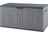 Costway Box Da Giardino 300L, Box Per Cuscini Con Coperchio Chiudibile A Chiave E Montanti A Gas, Box Di Stoccaggio Resistente Alle Intemperie, Box Per Cuscini Da Esterno Grigio