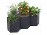 Set Di 3 Letti Rialzati HWC-P64, Letto Rialzato In Metallo Per Ortaggi/Piantine In Acciaio 77X264X100Cm ~ Antracite