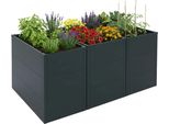 Set Di 3 Letti Rialzati HWC-P64, Letto Rialzato In Metallo Per Ortaggi/Piantine Fioriera In Acciaio 77X150X100Cm ~ Verde