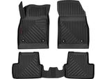 Tappetini Auto In Gomma 3D Wielganizator Per Opel Astra J Hatchback, Berlina, Station Wagon, Sports Tourer (2009-2015) – Neri, Bordo Alto, Set 4 Pz
