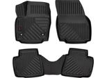 Tappetini Auto In Gomma 3D Wielganizator Per Ford Mondeo MK4 Liftback, Berlina, Station Wagon (2007-2012) – Neri, Bordo Alto, Set 4 Pz