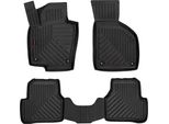 Tappetini Auto In Gomma 3D Wielganizator Per Volkswagen Passat B7 Berlina, Station Wagon, Variant, Alltrack (2010-2014) – Neri, Bordo Alto, Set 4 Pz