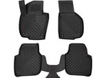 Tappetini Auto In Gomma 3D Wielganizator Per Skoda Superb Ii Berlina, Station Wagon (2008-2015) – Neri, Bordo Alto, Set 4 Pz