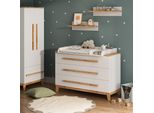 Vitalispa Fasciatoio Malia, 133.2 X 98 Cm Con 3 Cassetti, Bianco/Artisan