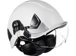 Succebuy Casco Di Sicurezza Ansi/Isea Z89.1, Casco Di Sicurezza In Abs Con Visiera E Protezione Dell'udito, Casco Industriale Ventilato Regolabile Per Lavori Di Costruzione E Sicurezza Sul Lavoro, Colore Bianco