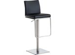 Sgabello Da Bar In Pelle Finta - Sgabello Multifunzionale - Regolabile E Ruotabile Per Un Comfort Ottimale | Colore: Nero | Colore Base: Acciaio Inox