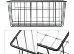 Cesto Portaoggetti In Metallo - Cesto A Parete In Filo Metallico - Set Di 4 - Senza Foratura - 30 X 14 X 13,3 Cm - Nero