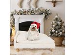 Fativo Divanetto Per Cani E Gatti Fino A 25 Kg, Letto Rialzato Da Interno, Cuccia Per Gatti E Cani Con Cuscino Morbido, 80,5X48X23,5 Cm