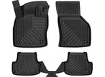 Tappetini Auto In Gomma 3D Wielganizator Per Audi A3 8V Hatchback 5 Porte, Cabrio (2012-) – Neri, Bordo Alto, Set 4 Pz
