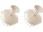 Inf Spazzola Massaggiante Per Cuoio Capelluto Con Ventosa - Set Da 2, Scrubber In Silicone Color Crema