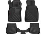 Tappetini Auto In Gomma 3D Wielganizator Per Audi A6 C6 Berlina, Station Wagon, Avant (2004-2006) – Neri, Bordo Alto, Set 4 Pz