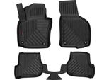 Tappetini Auto In Gomma 3D Wielganizator Per Volkswagen Jetta V Berlina, Variant, Station Wagon (2005-2011) – Neri, Bordo Alto, Set 4 Pz