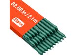 Vevor Supporto Per Rampicanti, Confezione Da 25 Pezzi, Asta Per Piante ⌀11X2100 Mm, Aste Per Pomodori In Metallo Plastificato, Supporto Per Piante Con Estremità Appuntita E Manopole Antiscivolo Per La Coltivazione Di Piante Rampicanti E Ortaggi