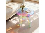 Wisfor Tavolino Da Salotto In Acrilico, Tavolino Con Tappetino In Pvc, 46 X 44,5 Cm