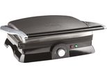 H.Koenig GR20 Grill Elettrico, Griglia E Piastra Per Panini, 2000 W, Temperatura Fino A 230º, Rivestimento Antiaderente, Apertura A 180º, Acciaio Inox, Nero/Grigio, Dimensioni 29,7 X 23 Cm