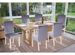 Set Di 6 Sedie Per Sala Da Pranzo Sedia Da Cucina Littau, Velluto ~ Grigio, Gambe Chiare