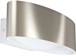 Lampada Da Parete/Soffitto Maccacari Illuminazione - L27 X H7,5 X AL13 Cm - Bianco, Nichel Opaco - IP20