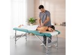 Mucola Lettino Da Massaggio A 3 Zone Panca Da Massaggio Pieghevole Tavolo Cosmetico Lettino Da Massaggio Tavolo Terapeutico Mobile Struttura In Alluminio - Bianco / Turchese