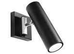 Lampada Da Parete Direzione Nero 1Xgu10 10W Acciaio 20X8X8Cm Sollux Lighting