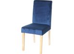 Sedia Da Pranzo Littau, Sedia Da Cucina, Velluto Certificato Mvg ~ Blu Petrolio, Gambe Leggere