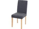 Sedia Da Pranzo Littau, Sedia Da Cucina, Tessuto/Tessuto ~ Grigio Antracite, Gambe Chiare