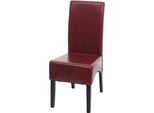 Sedia Da Pranzo Latina, Sedia Da Cucina, Pelle ~ Rosso, Gambe Scure