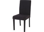 Sedia Da Pranzo, Sedia Da Cucina Littau, Tessuto/Tessuto ~ Nero, Gambe Scure
