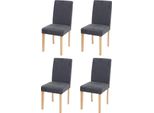 Set Di 4 Sedie Per Sala Da Pranzo Sedia Da Cucina Littau ~ Tessile, Grigio Antracite, Gambe Chiare