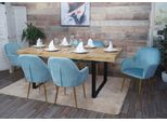 Set Di 6 Sedie Per Sala Da Pranzo HWC-F18, Sedia Da Cucina, Design Retrò ~ Velluto Color Menta, Gambe Dorate