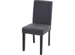 Sedia Da Pranzo Littau, Sedia Da Cucina, Tessuto/Tessuto ~ Grigio Antracite, Gambe Scure