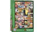 Puzzle Da 1000 Pezzi - Puzzle - Vintage Travel Advertising Art Deco + Puzzle Telaio In Alluminio Per 1000 Pezzi