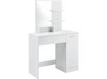 Tavolino Da Toilette Con Specchio Armadietto E Cassetto Tavolino Da Toilette 138 X 90 X 38 Cm Tavolino Da Toilette Con Ripiani Truciolato Bianco [En.Casa]