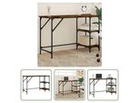 The Living Store Scrivania Rovere Fumé 120X50X75 Cm Metallo Materiale Legno