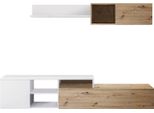 Dmora Parete Attrezzata Aligator 40X220X44H Cm Bianco, Modulabile 8 Vani