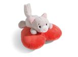 Nici Peluche Love Fluffy Gatto Sdraiato, Cuore, 13Cm, Verde