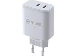 Muvit Per Cambiare Pd 45W + Pd 20W Usb-C Charger Trasparente Trasparente Taglia Unica
