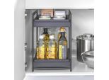 Yamazaki Scaffale Organizzatore Per Mobili Da Cucina Estensibile In Metallo 30X45X42Cm Nero