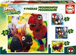 Progressive Puzzles - Educa - Dino Spidey - 12+16+20+25 Pieces