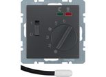 Berker 20346086 Regolatore Di Temperatura A Pavimento Con Contatto Na, Piastra Centrale, Interruttore A Bilanciere, Antracite Sa