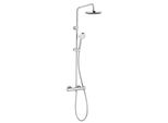 Kludi Logo Thermostat Dual Shower System, Montage Mural, Tube De MontéE RéGlable Sur 6 Niveaux, Chrome, 6809405-00, 6809405-00