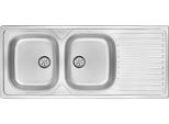 2-Bowl Steel Sink With Drainer