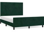 Vidaxl Struttura Letto Senza Materasso Verde Scuro 140X190 Cm In Velluto