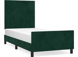 Vidaxl Struttura Letto Senza Materasso Verde Scuro 90X190 Cm In Velluto