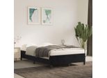 The Living Store Struttura Letto Nera 120X200 Cm In Velluto
