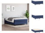 Vidaxl Letto Boxspring Blu 140X200 Cm In Tessuto - Letti E Strutture Letto