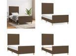 Vidaxl Giroletto Con Testiera In Tessuto Marrone Scuro 80X200 Cm - Giroletto Con Testiera - Giroletti Con Testiere - Giroletto - Letto Con Testiera