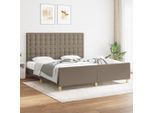 Vidaxl Struttura Letto Con Testiera Taupe 180X200 Cm In Tessuto - Struttura Letto Con Testiera - Struttura Letto Con Testiera - Struttura Letto - Letto Con Testiera
